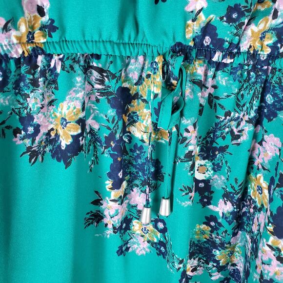 Maurices Womens Green Quarter Zip Front Cinched Waist Floral Sleeveless Dress XL - Picture 5 of 7